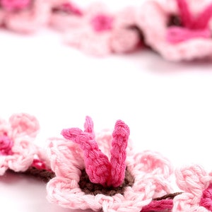 Crochet Pattern Sakura Blossom Necklace Digital file PDF image 4