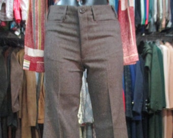 Vtg 60s deadstock flared pants/60s NOS Mods pants/Brown woollen cloth/Jeans style/Size S/Pantaloni Mods anni 60/Panno/Fondo magazzino/Tg.S