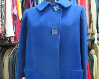 Vintage 1960/70 Deep Blue Pure Wool Coat - Italian New Old Stock
