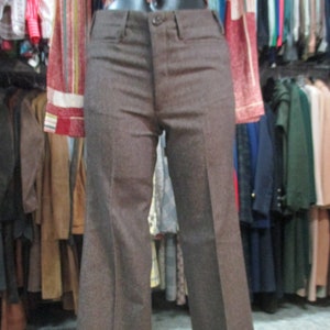 Vtg 60s deadstock flared pants/60s NOS Mods pants/Brown woollen cloth/Jeans style/Size S/Pantaloni Mods anni 60/Panno/Fondo magazzino/Tg.S