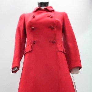 Vtg 60s NOS red coat/Deadstock pure wool doublebreasted coat/Made in Italy/&quot;HAPPENING&quot;/Mod coat/Original buttons/Sz XS/Cappotto rosso anni60