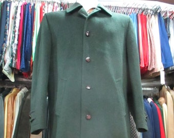 Vtg 60s Moessmer green loden coat/Made in Italy by "PRANDINA"/Wool and alpaca/Back box-pleat/Size M/Loden originale anni 60/Cannone dietro