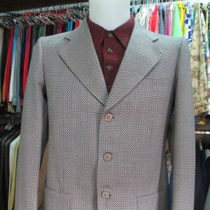 Deadstock/70s patterned jacket/Made in Italy by &quot;CONFRITI&quot;/Patch pockets/Size 36US/Fondo magazzino/Giacca operata anni 70/Tasche toppa/Tg.46