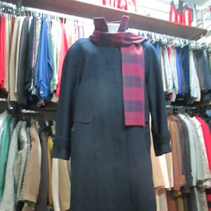 80s full length blu loden cape coat/&quot;Aquila Alpaca&quot;/Magenta rifined/Capelet/Military style/Size M/Cappotto loden blu anni 80/Mantellina/Tg.M
