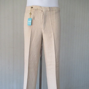 NOS early 60s beige pants/Deadstock 60s Mods pants/Made in Italy by MONTI/Straight/Low waist/Welt pockets/Size 32 US/Pantaloni Mods anni 60