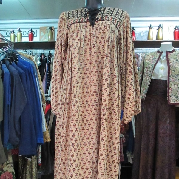 70s indian tunic/70s kaftan/Hippy style/Boho tunic/Woodstock style/Cotton/Size M/Vestito indiano anni 70/Cotone/Stile hippy/Tg. M