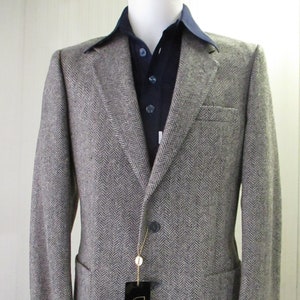 60s herringbone jacket/Woollen grey cloth/Two buttons/Lined/Deadstock/Size M/Giacca uomo spigata anni 60.Foderata.Fondo di magazzino/Tg.50