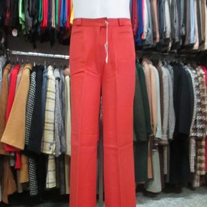 Vtg 70s deadstock flared pants/70s NOS trousers/Made in Italy/Gabardine/High waist/Topstitched/Size M/Pantaloni a zampa anni 70/Vita alta/48