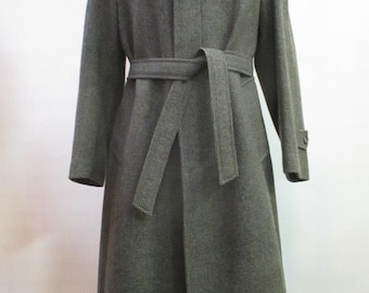 Vtg 70s tweed coat/Concealed buttoning/Wrap belt/Lined/Size M-38 US/Cappotto tweed anni 70/Bottoni a scomparsa/Cintura/Foderato/Tg 48 IT