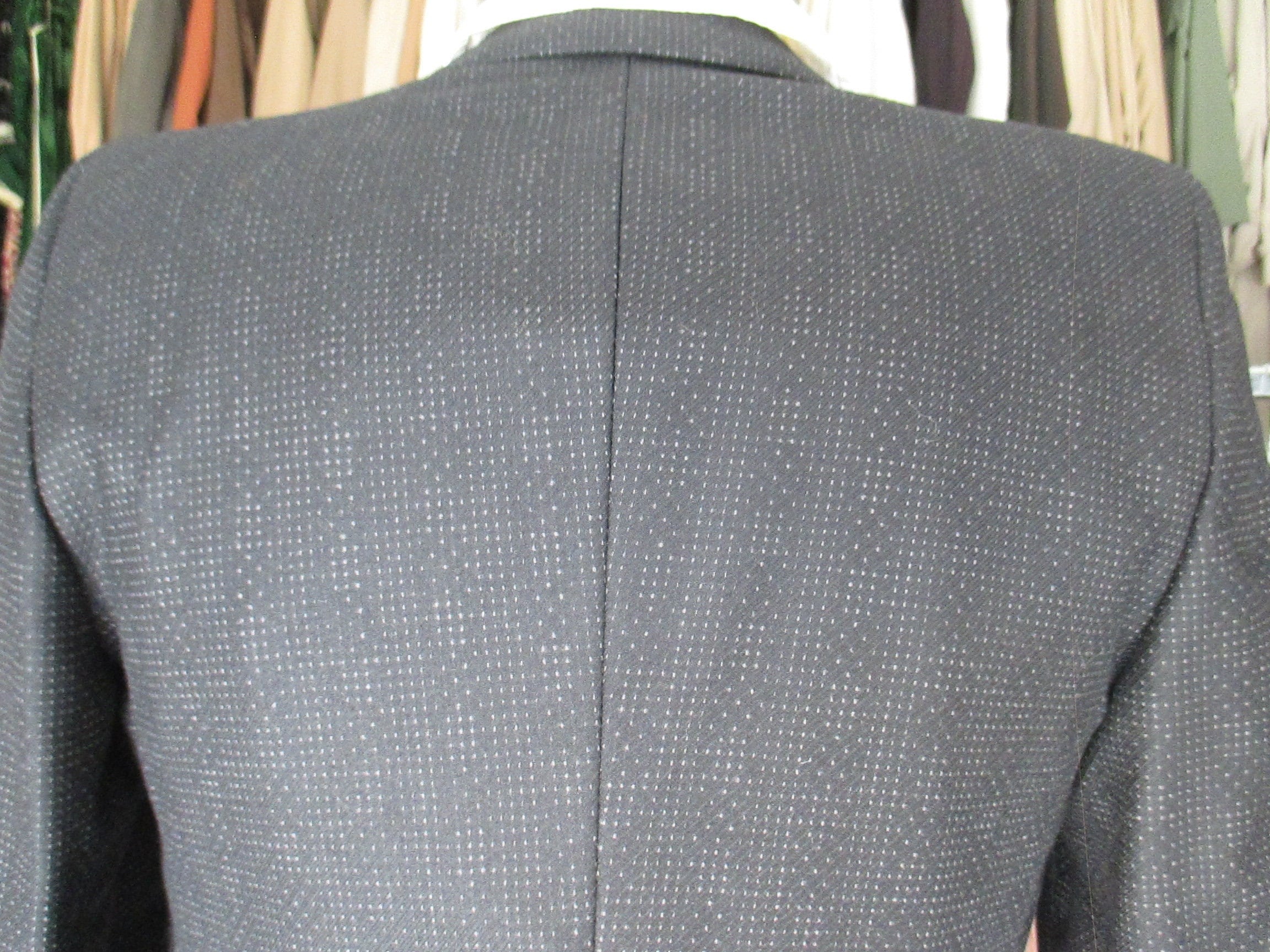 Vtg 60s Deadstock Black Suit 60s NOS Mod Suit made in Italy by marzotto pure Wool slim Jacket