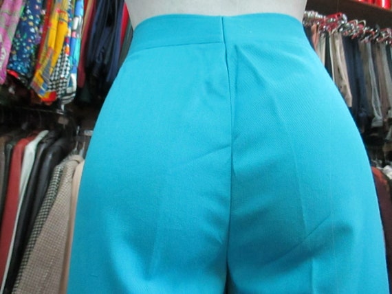 Vtg 70s deadstock turquoise flared pants/NOS flar… - image 5