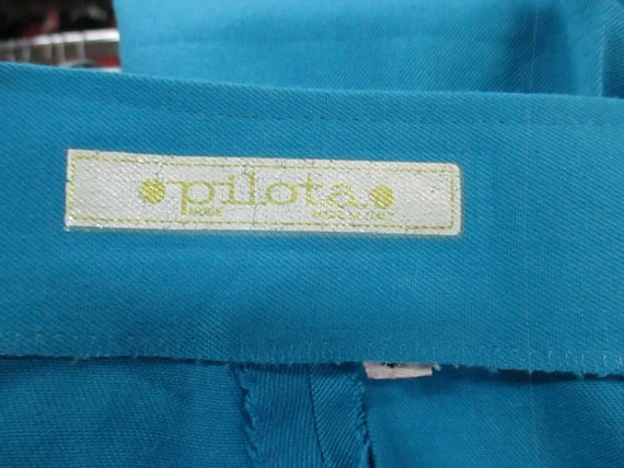 Vtg 70s deadstock turquoise flared pants/NOS flar… - image 6