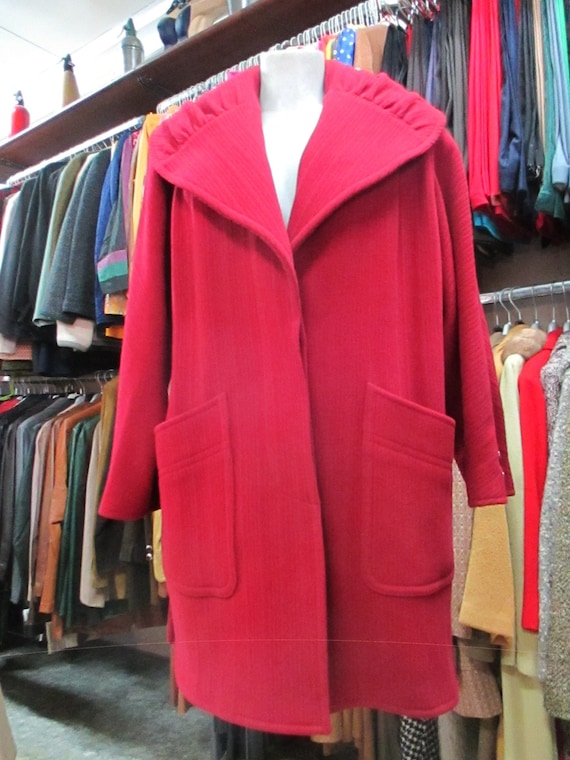 【80s】Vintage Shawl Collar Wool Coat USA Vtg 80s 