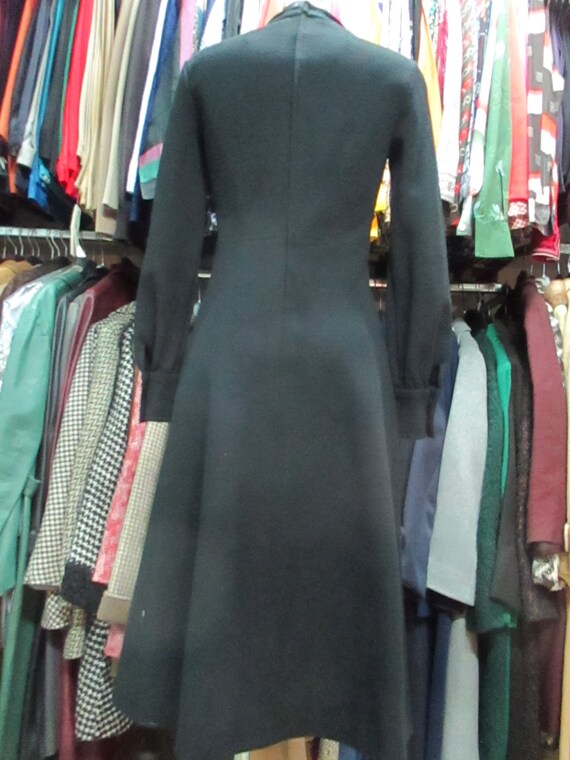 60s flared black jersey dress/Made in Italy/Hand … - image 7
