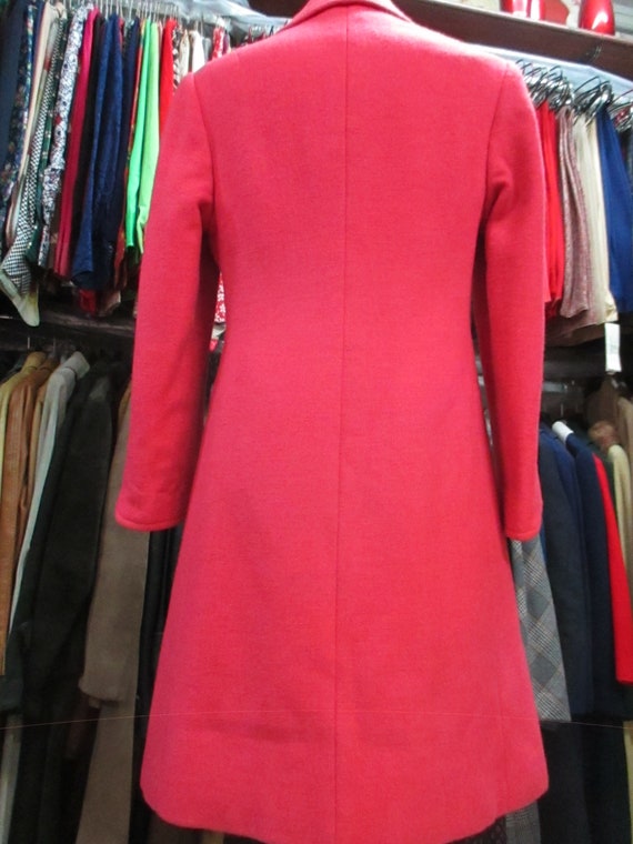 Vtg 60s tailored  coral red coat/60s Mod coat/Woo… - image 4