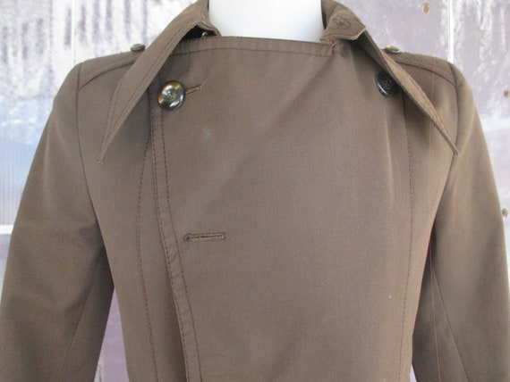 Vtg 70s doublebreasted brown trenchcoat/Made in I… - image 4