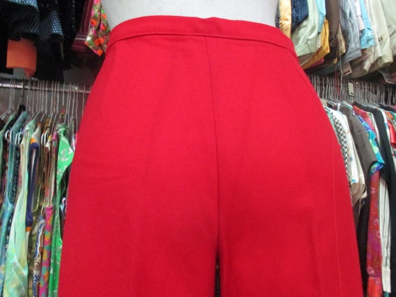 Vtg 70s deadstock flared red pants/NOS 70s red tr… - image 6