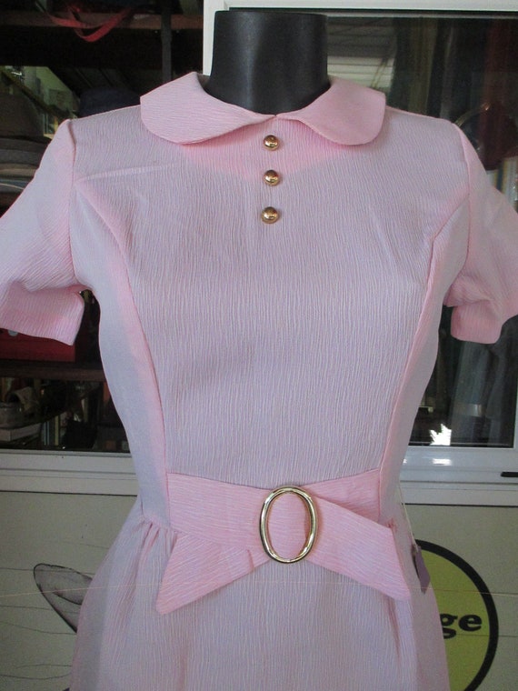 Deadstock 60s Mods pale pink dress/Peter pan coll… - image 2