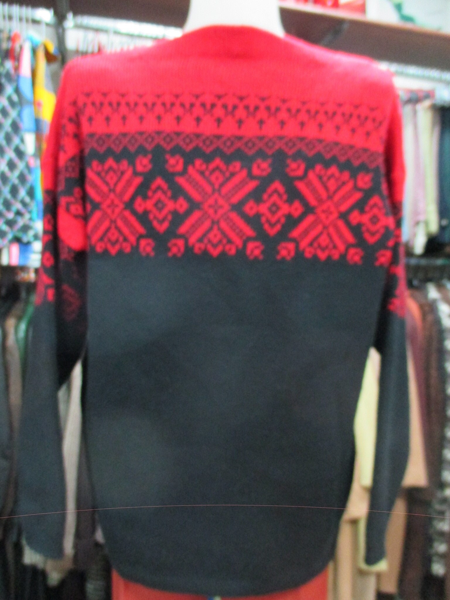 70s Norwegian Jumper/vtg Nordic Sweater/black and Red/boat | Etsy