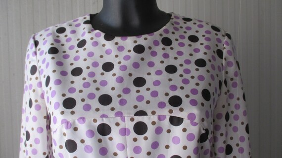 60s black and violet polka dots outfit by CLARITA… - image 3