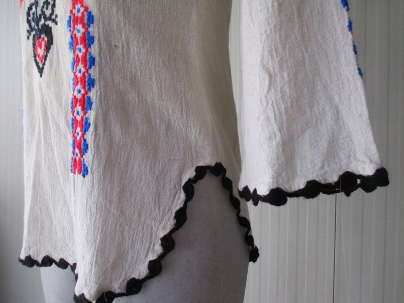 70s Cotton Gauze Shirt/hand Embroidered/boho Shirt/hippie Etsy