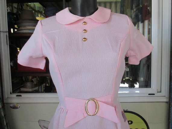 Deadstock 60s Mods pale pink dress/Peter pan coll… - image 3
