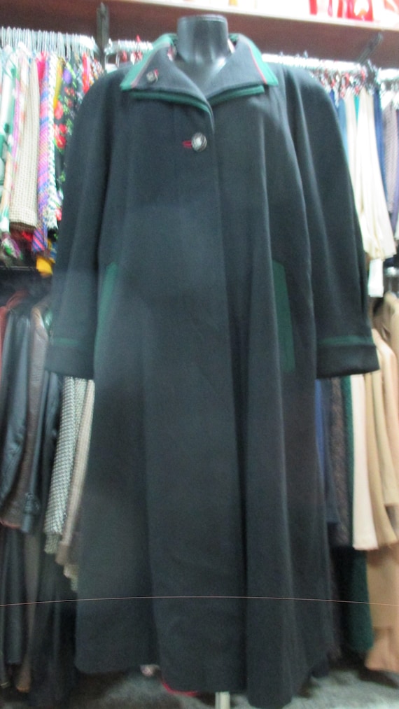80s Oversize Black Loden Coat by pischl raglan Sleeves double Collar pockets cuffs size M cappotto Tirolo Oversize Anni80 nero tasche tg.m Etsy UK