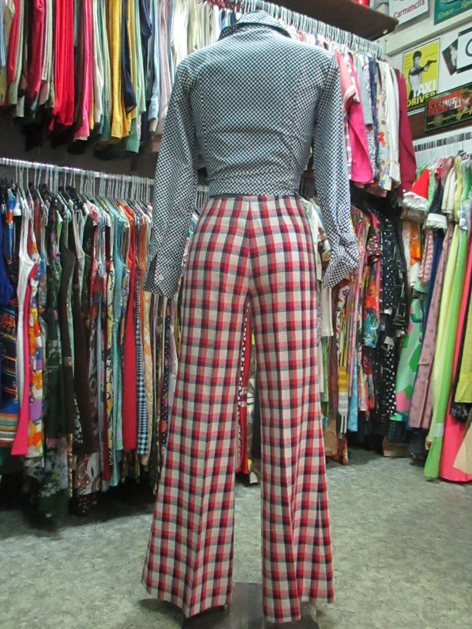 flared checkered pants