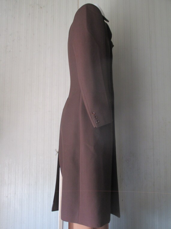 Vtg 60s-70s tailored doublebreasted brown coat/Co… - image 4