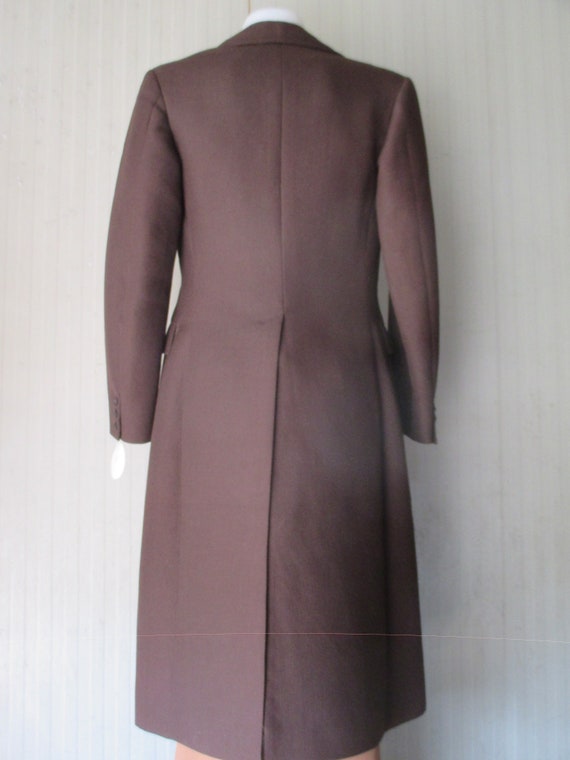 Vtg 60s-70s tailored doublebreasted brown coat/Co… - image 5