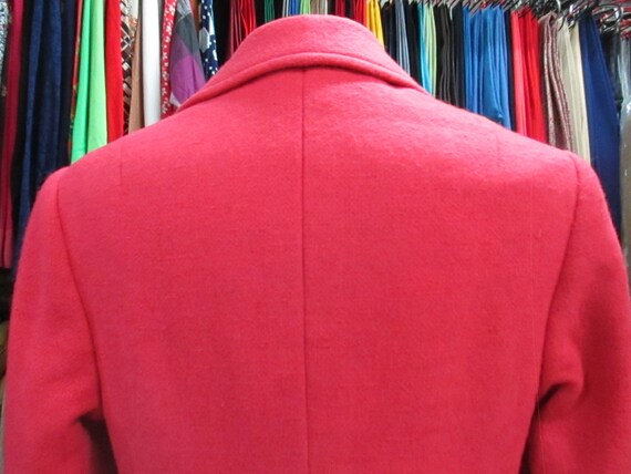 Vtg 60s tailored  coral red coat/60s Mod coat/Woo… - image 6