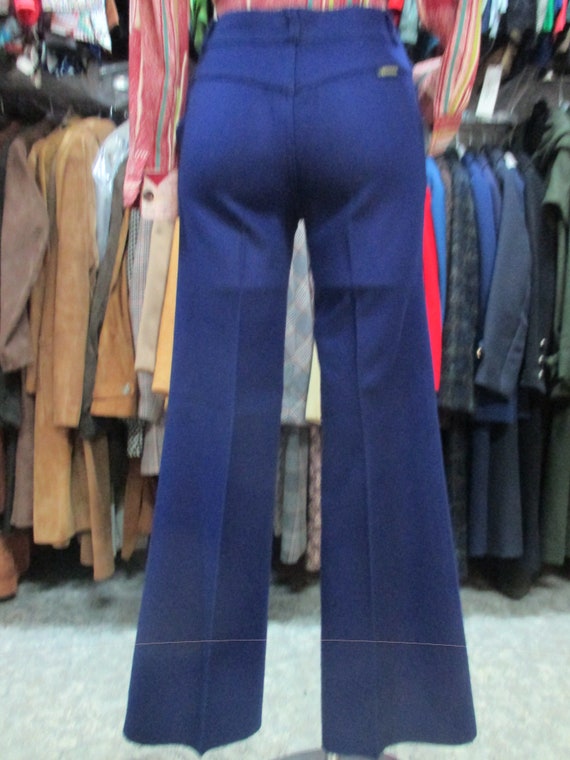 Vtg 70s deadstock flared blu pants/70s NOS bellbo… - image 5