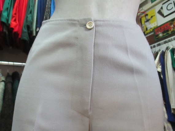 Vtg 70s pale grey flared pants/70s trousers/Diole… - image 2