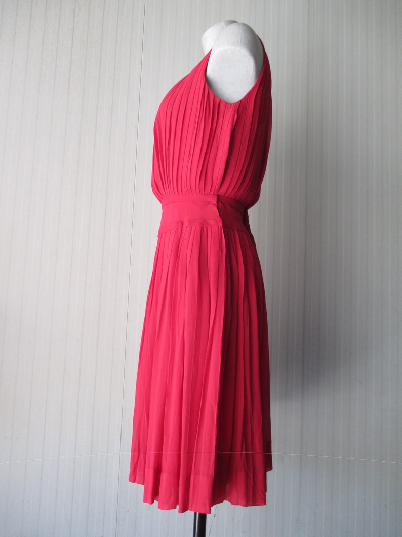 60s KRIZIA Silk Dress/cherry Red/pleated Top and - Etsy