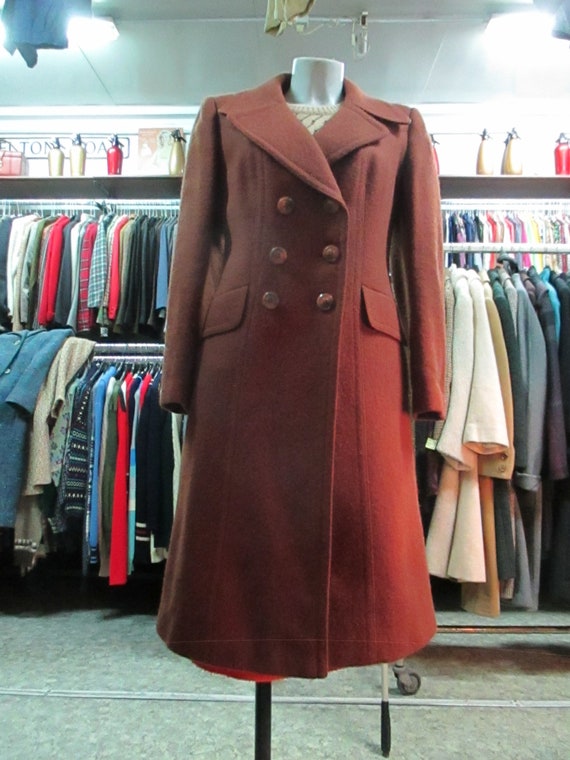 70s Doublebreasted Rust Coat/made in 