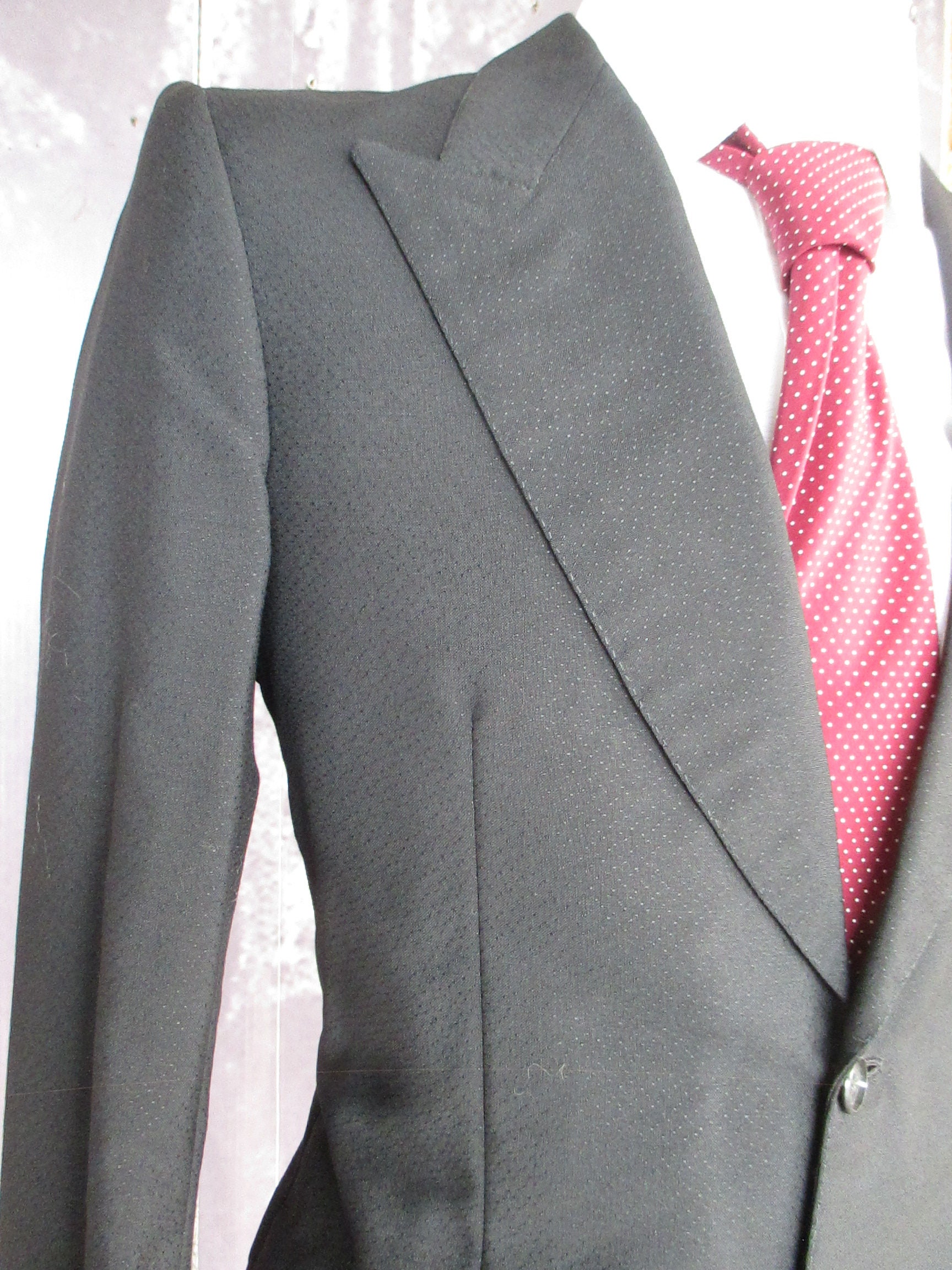 Early 60s Tailored Black Men Suit/tuxedo Style/made in Early 60s Tailored Black Men Suit/tuxedo Style/made in