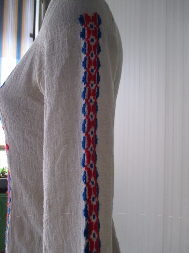 70s Cotton Gauze Shirt/hand Embroidered/boho Shirt/hippie Etsy