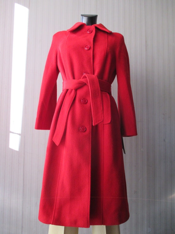 Deadstock 70s red coat/NOS vtg coat/Made in Italy… - image 1