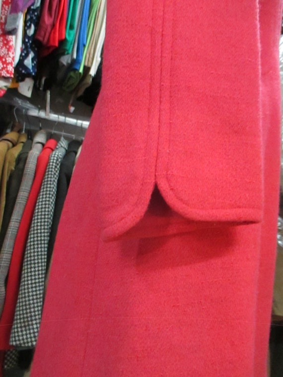 Vtg 60s tailored  coral red coat/60s Mod coat/Woo… - image 5