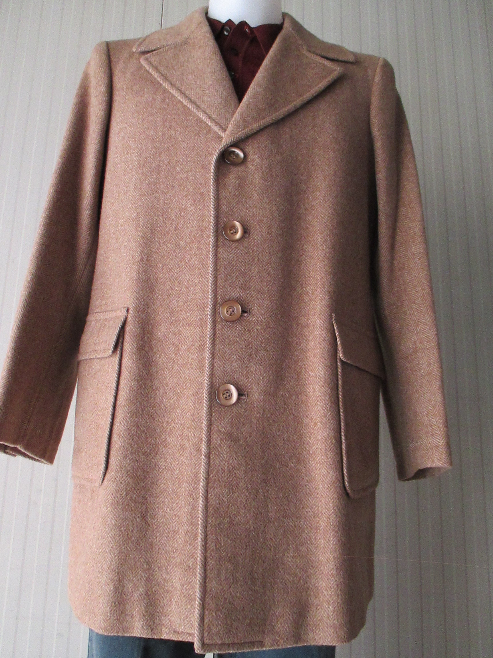 70s Tweed Coat - Etsy