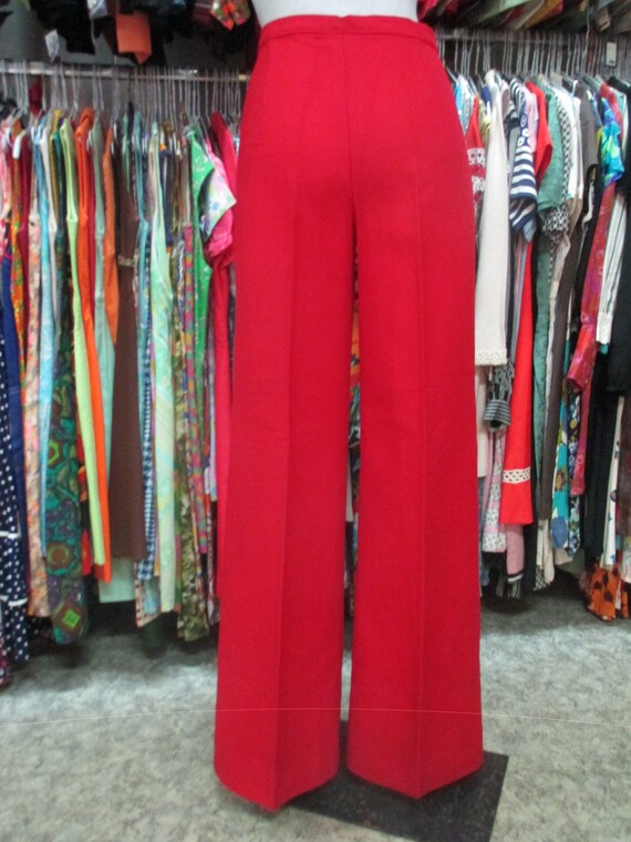 Vtg 70s deadstock flared red pants/NOS 70s red tr… - image 5