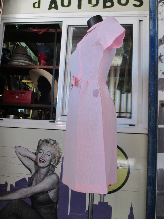 Deadstock 60s Mods pale pink dress/Peter pan coll… - image 7