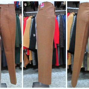Vtg early 60s NOS tweed pants/60s deadstock pants/Made in Italy/Wool/Mod style/Size S-29 US/Pantaloni tweed primi 60s/Fondo magazzino/Tg.44