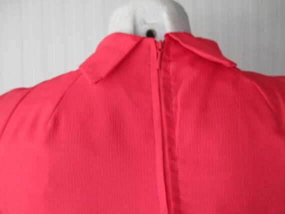 1960s red flared dress/Mandarin collar//A-Line st… - image 3