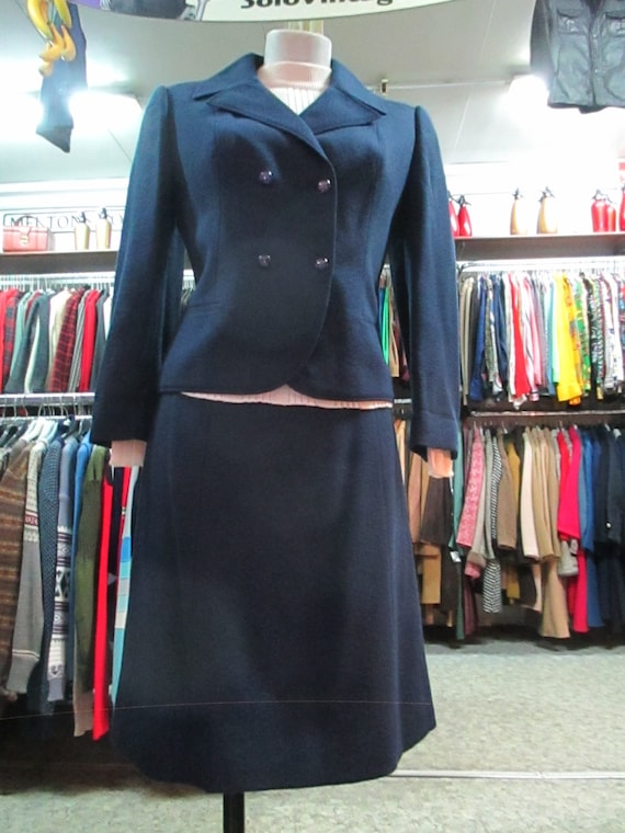 Early 60s blue skirt suit/Mods style/Made in Ital… - image 1