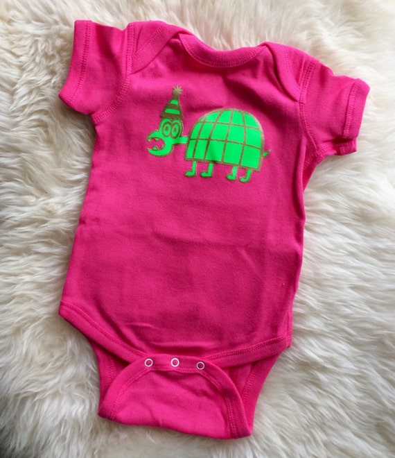 hot pink baby onesie