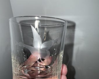 8 West Virginia Glass 678-5 Old Fashioned Etched Glasses 3-3/8" Geese