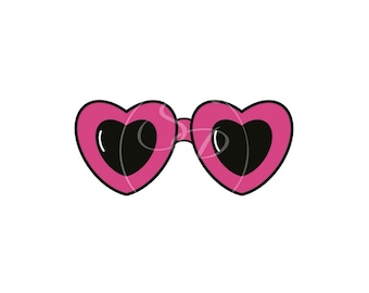 Heart Sunglasses Cookie Cutter - CHOOSE YOUR SIZE!