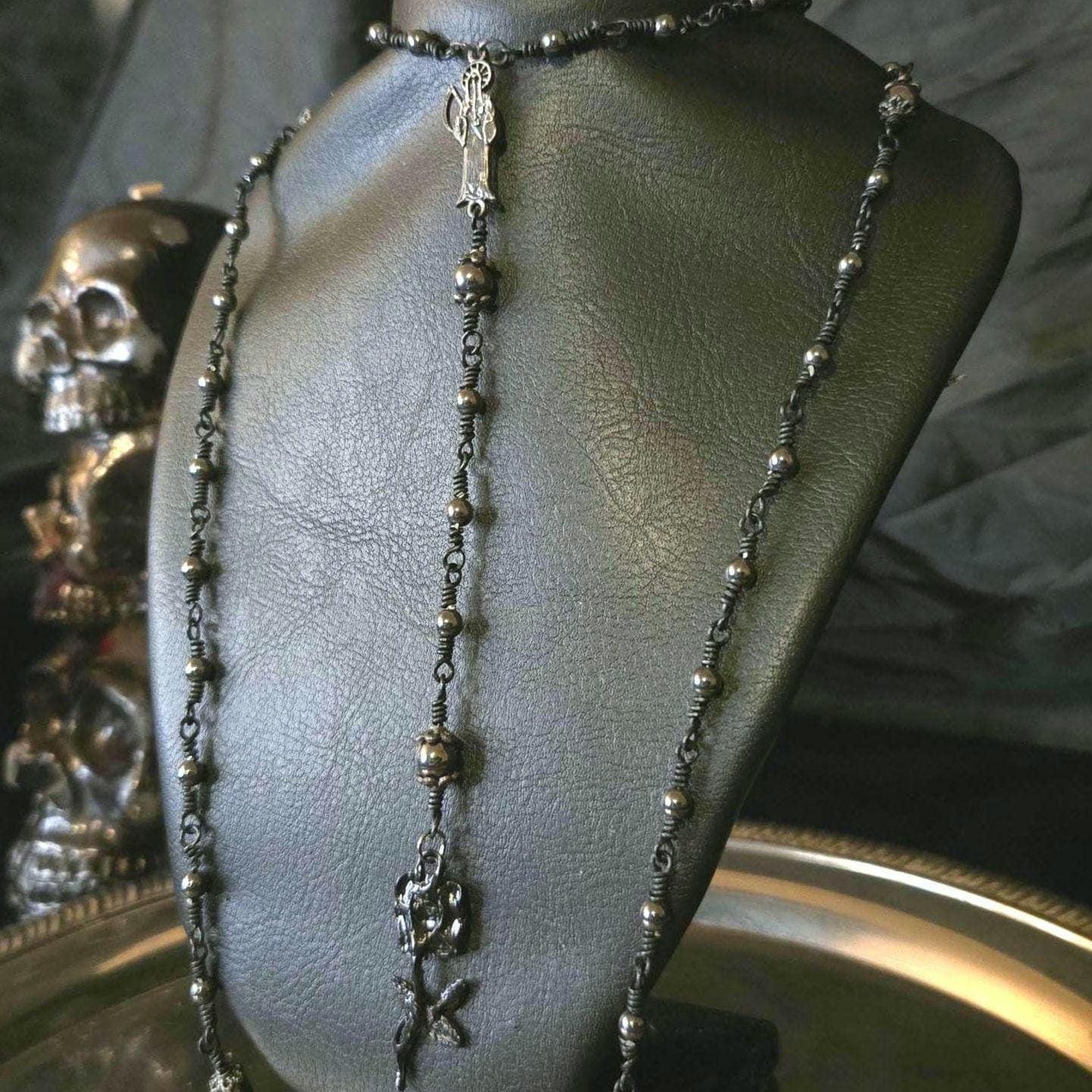 Gothic Rosary Necklace - Etsy