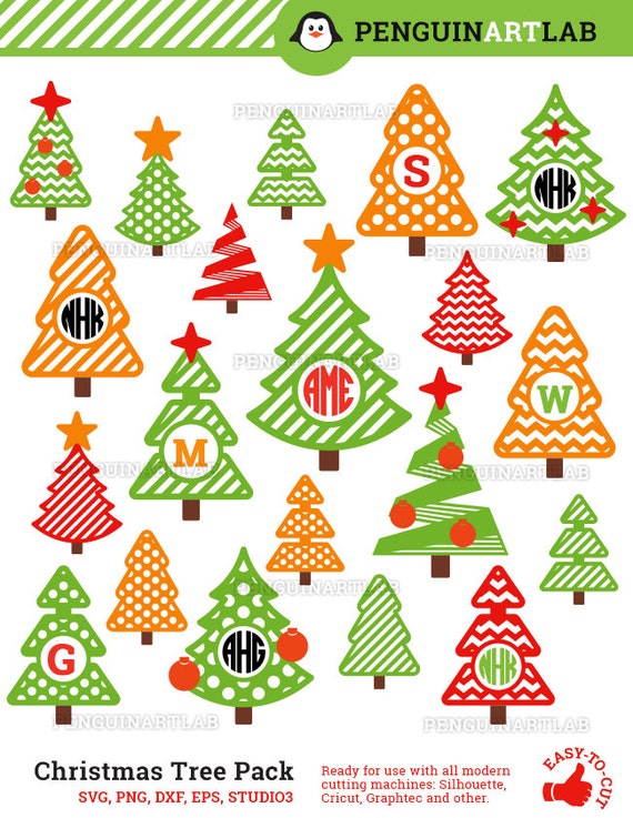 Christmas Tree Monogram Frames Professionaly Designed SVG Christmas Tree Monogram Frames Professionaly Designed SVG